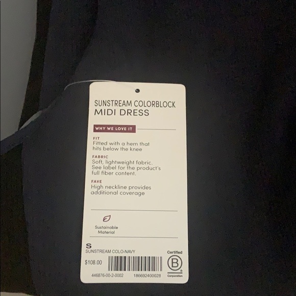 ATHLETA Sunstream Colorblock Midi Dress  Navy NWT - Picture 3 of 7
